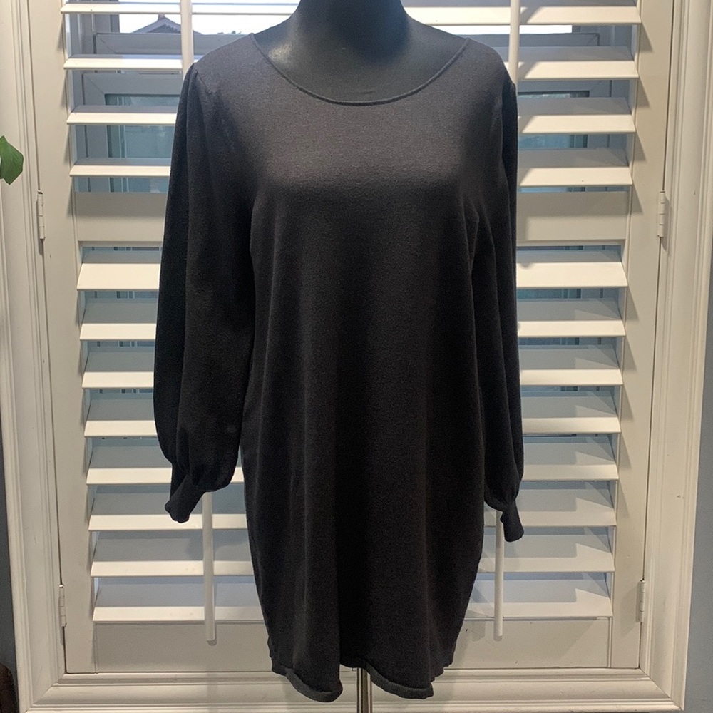 Max Studio Charcoal Gray Short Sweater dress - Size L